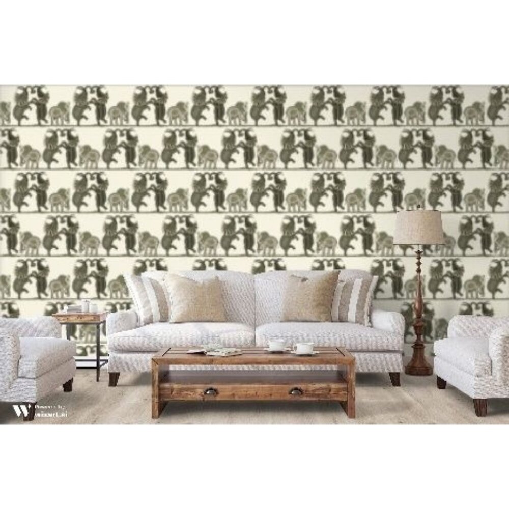 NEW Cole and Son Safari Dance Wallpaper Neutral Charcoal 109/8036 Elephants - Picture 3 of 10